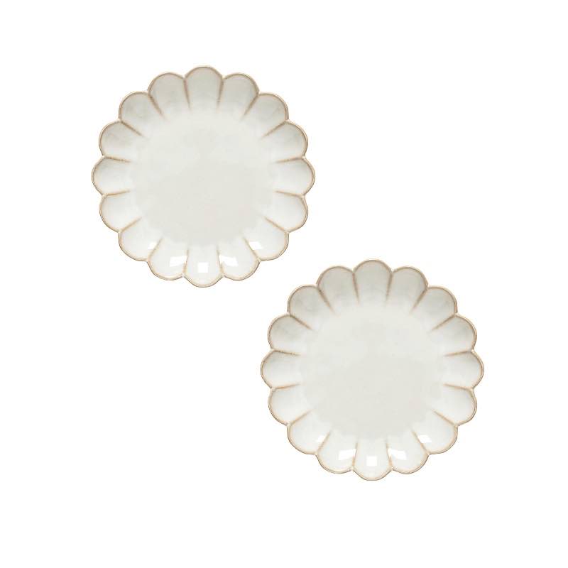 Marrakesh Appetizer Plates, Set of 2 - Sable Blanc